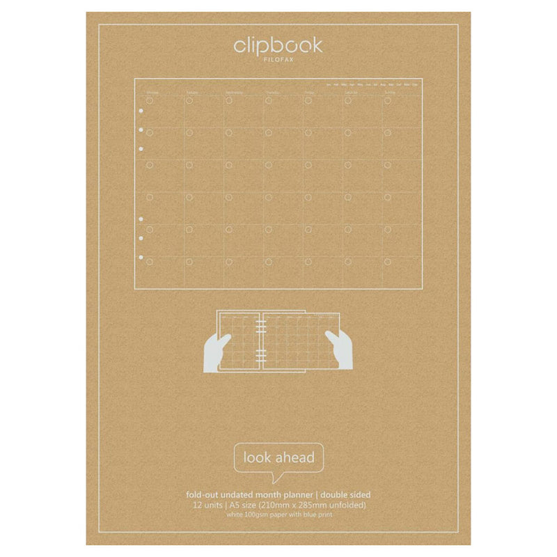 Filofax A5 Month Planner Clipbook Refill