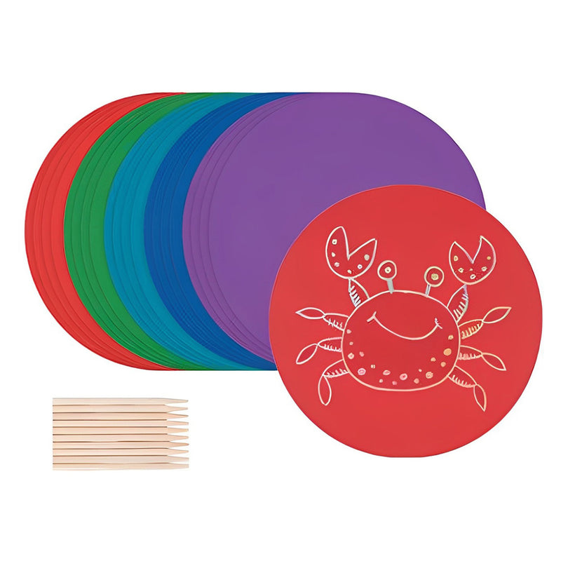 Scratch Coloured Circles 20cm 20pk