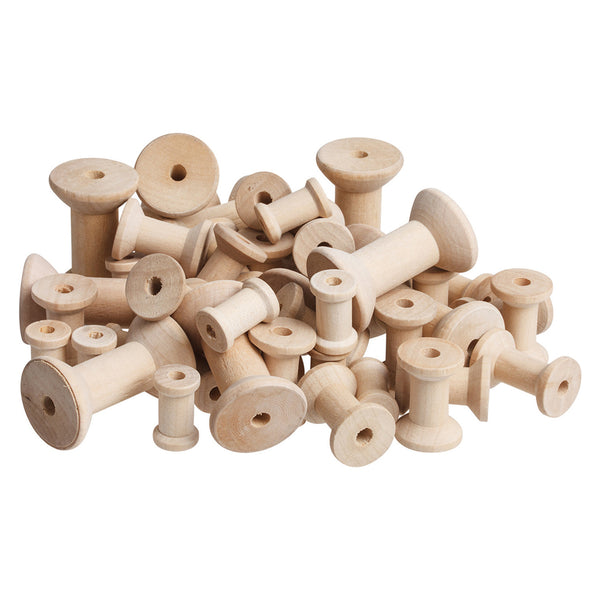 Natural Wooden Spool 50pk