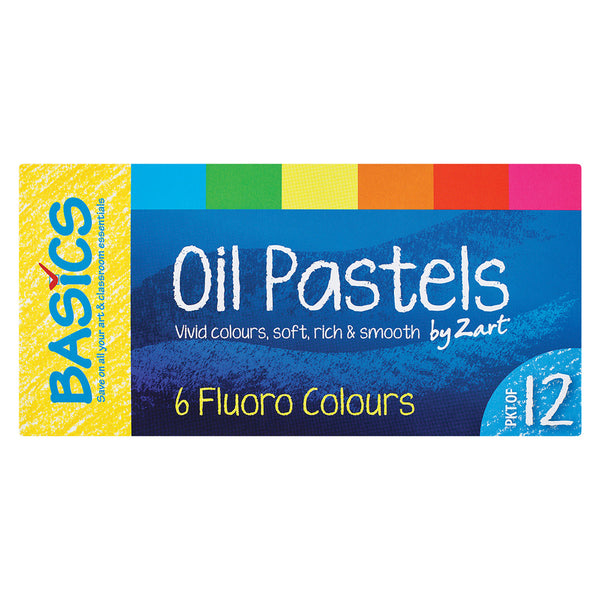Basics Oil Pastels Fluoro Colours 12pk