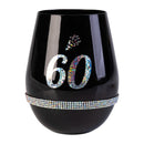 Black Luxe Birthday Stemless Wine Glass