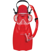 Shrimp Junior Silitex Mask, Snorkel & Fin Set (Red)
