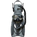 Raven Junior Silicone Mask, Snorkel & Fin Set (Black)