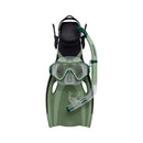 Oasis Adult Silitex Mask, Snorkel & Fin Set (Olive Green)