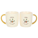 Camping King and Queen Ceramic Couples Mug Set