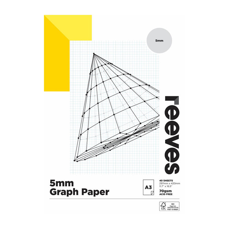 Reeves 70 GSM 5mm Graph Paper Pad (40 Blätter)