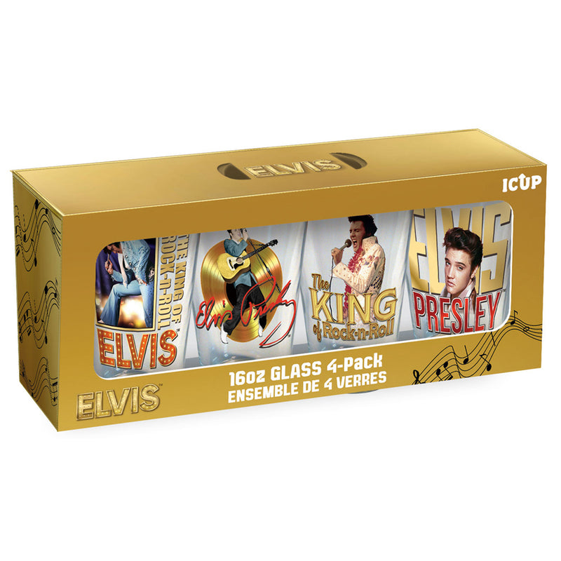 Elvis Drinking Glass Set (4-Pack/16oz)