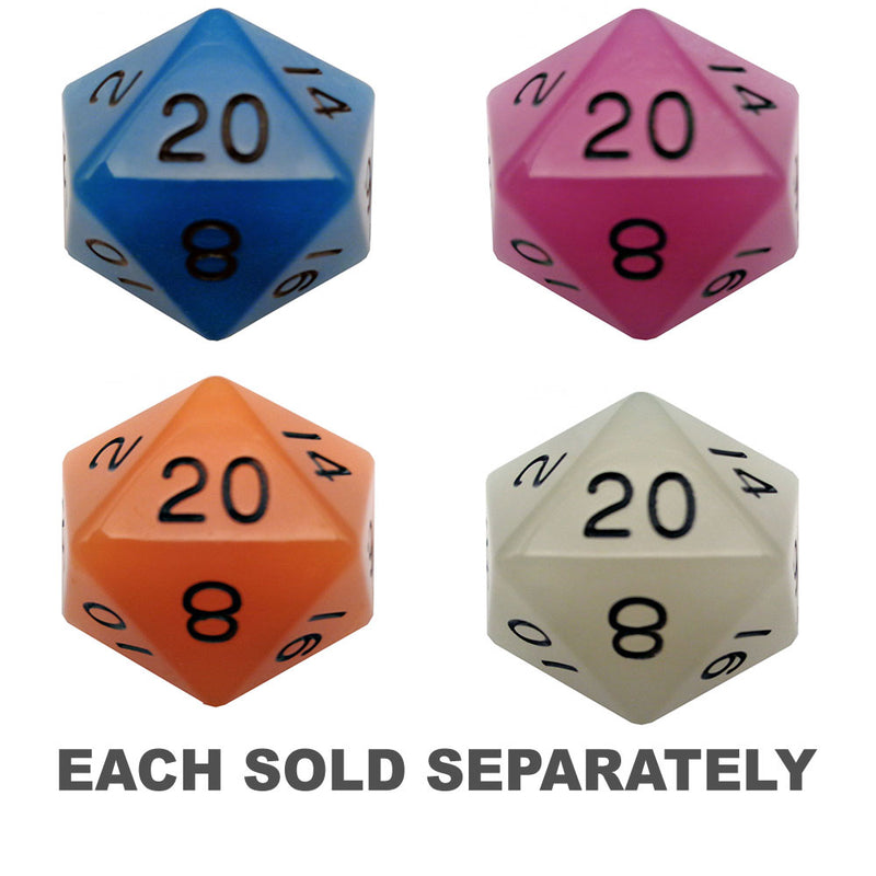 MDG Glow Mega Acrylic d20 Dice 35mm