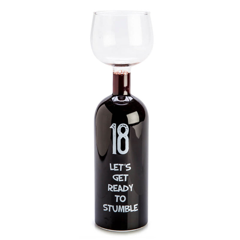 Happy Birthday Wine Bottle Glass