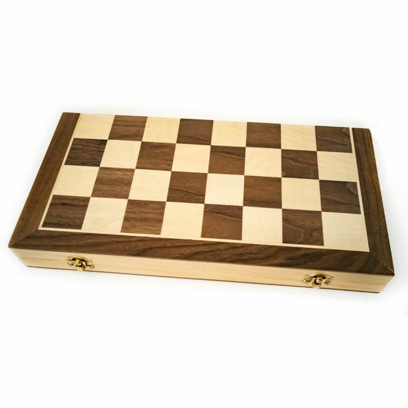 LPG Wooden Folding Chess Checkers Backgammon-Set