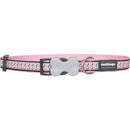 Hundehalsband mit reflektierendem Knochendesign (Rosa)