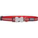 Hundehalsband mit reflektierendem Knochendesign (Rot)