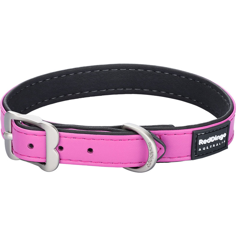 Elegantes Halsband aus veganem Leder (Hot Pink)