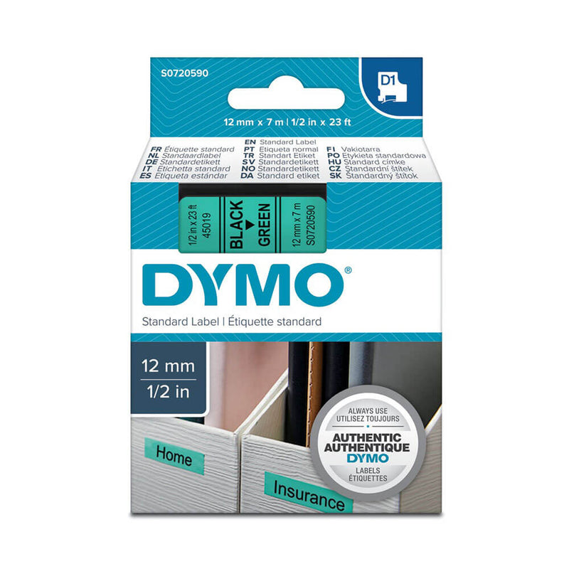 Dymo D1 Bandetikett 12 mm x 7 m