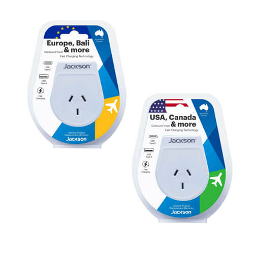 Jackson Industries Outbound Usb-A & C Travel Adaptor