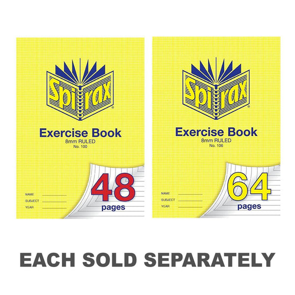 Spirax A4 8mm Ruled Exercise Book (Pack of 20)